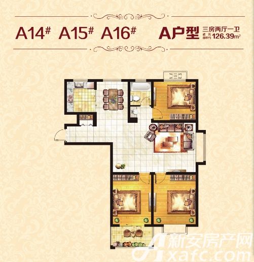 新房 宿州市区 恒丰城东新城 > 户型   3室 2厅 91.