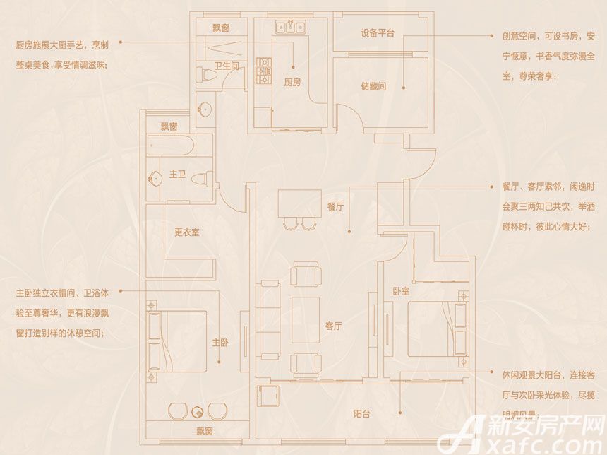 文一豪门金地洋房143㎡户型2室2厅143平米