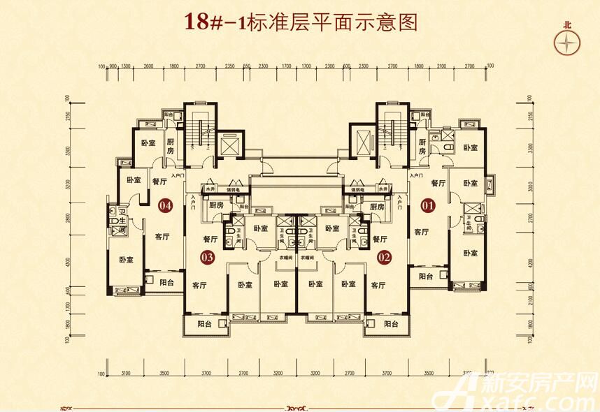 恒大城(18#-1)01户型3室2厅110平米