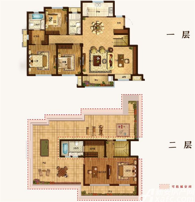 中梁国宾府洋房c2户型5室2厅159平米