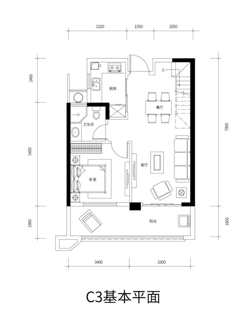 琥珀东华府c3 跃层中户3室2厅121平米