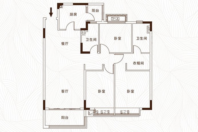 新房 芜湖县 芜湖恒大御府  芜湖恒大御府:户型图 查看大图 m户型-3室