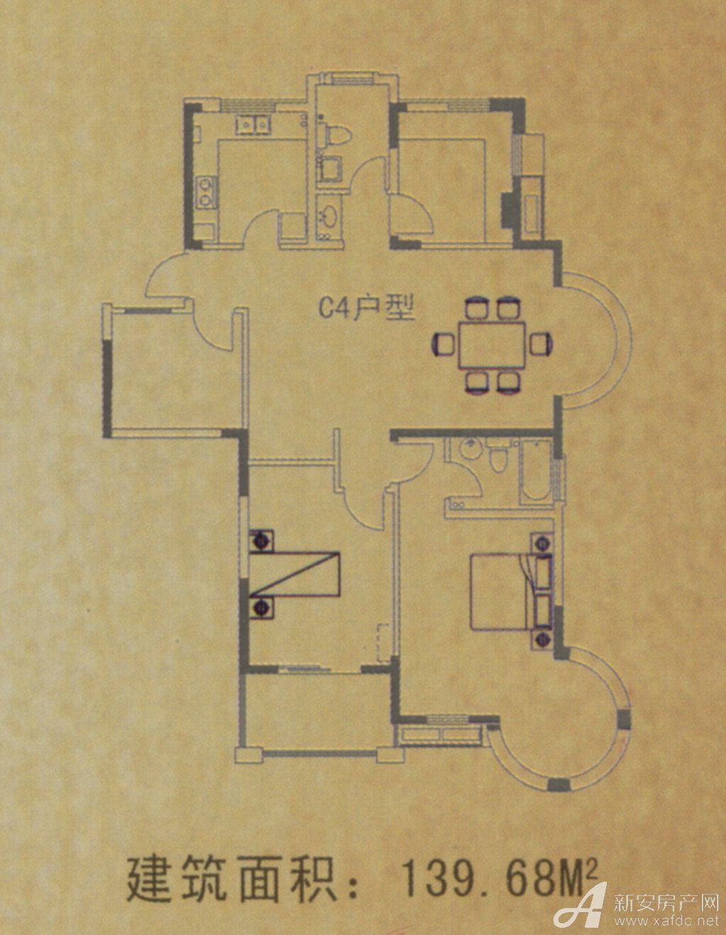 翰林府邸平米户型图_室厅-新安房产网