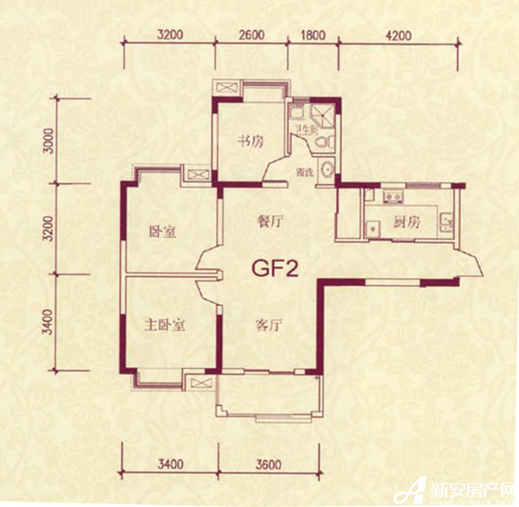 城建琥珀名城茗园10,16##户型三室户型图-城建琥珀
