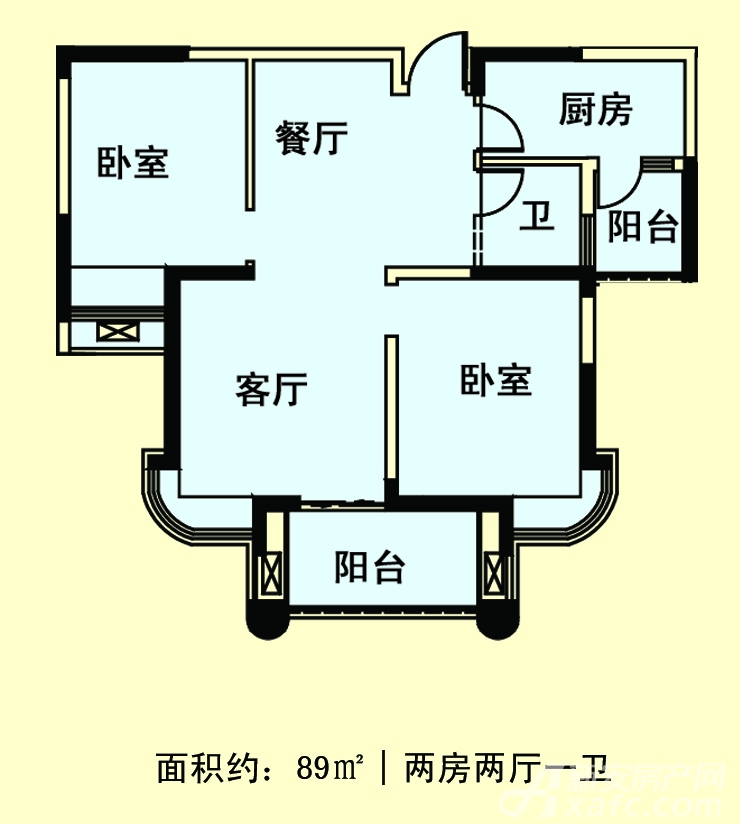 宇业天逸华府标准层户型二室户型图-宇业天逸华府图片相册-滁州新房