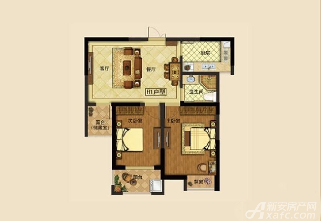 大唐凤凰城全部112平米户型图_j户型3室2厅-新安房产网