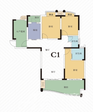 宇业天逸华府桂园c1户型三室户型图-宇业天逸华府图片