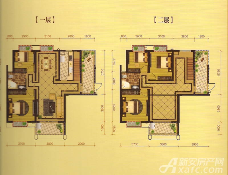 华府翡翠庄园翠园c2户型2室2厅201平米