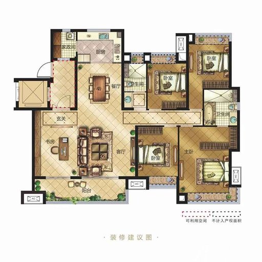 y3户型166㎡ 5室2厅2卫 166㎡