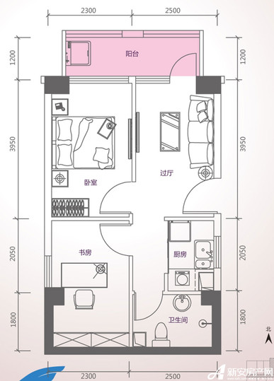 峰尚国际公寓:户型图